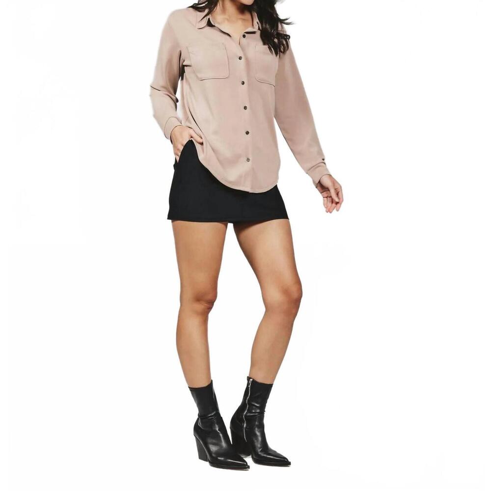 NEW 7DIAMONDS rev relaxed fit perfect blouse in modern taupe